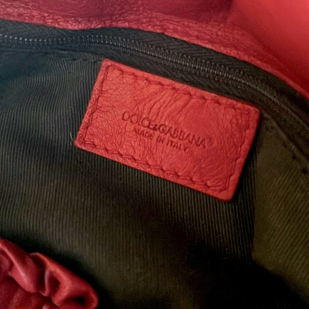 DOLCE & GABANNA 😍 Vintage Red Ruffle handbag♥️♥️♥️ EUC!! COA included STEAL!! - Picture 9 of 16